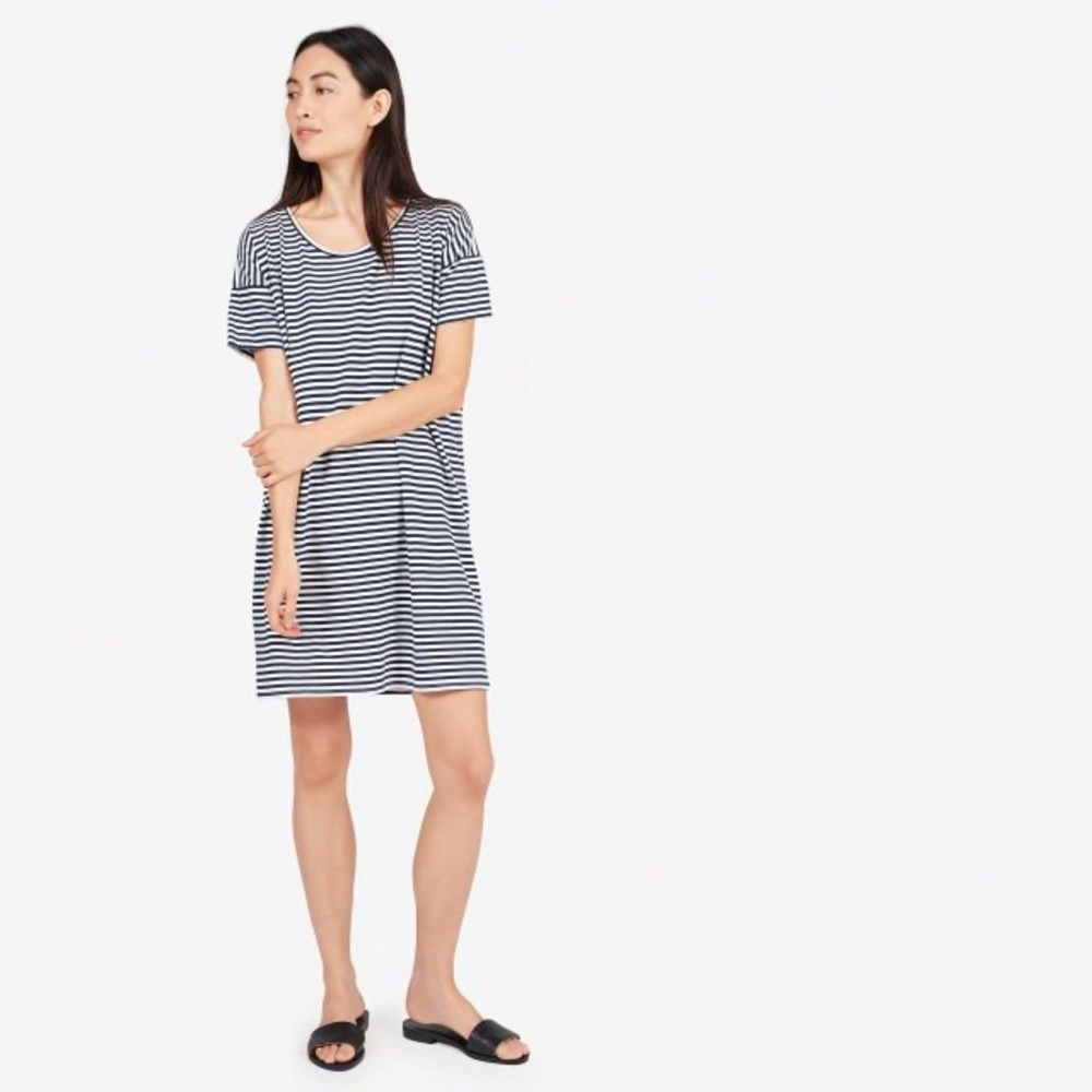 Everlane Cotton Striped Tee Dress, Size S